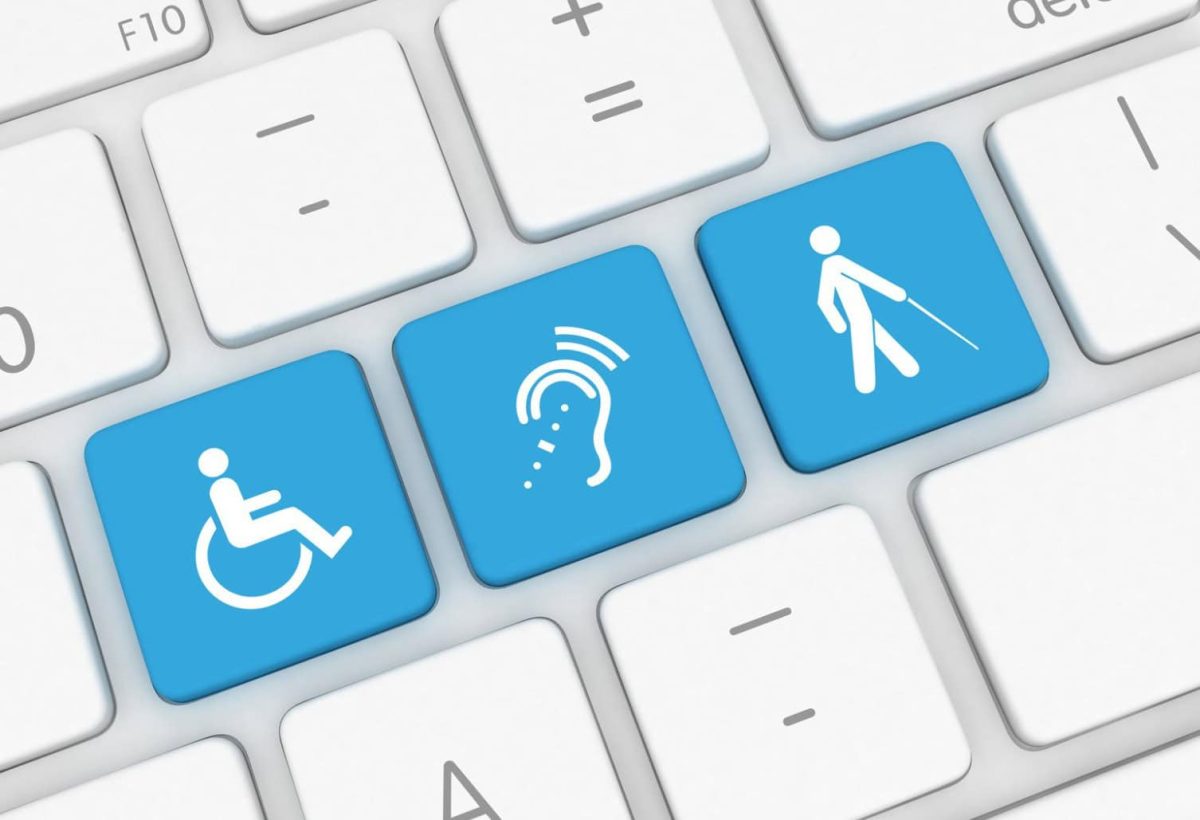 Teclado con botones donde aparecen íconos de accesibilidad
