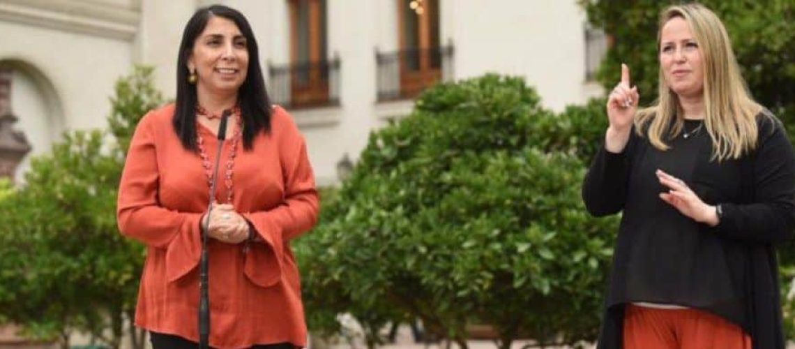 Vocera de gobierno Karla Rubilar en la Moneda.