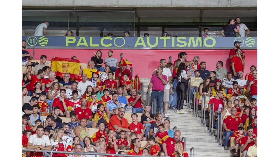 Palco autismo partido de fútbol España